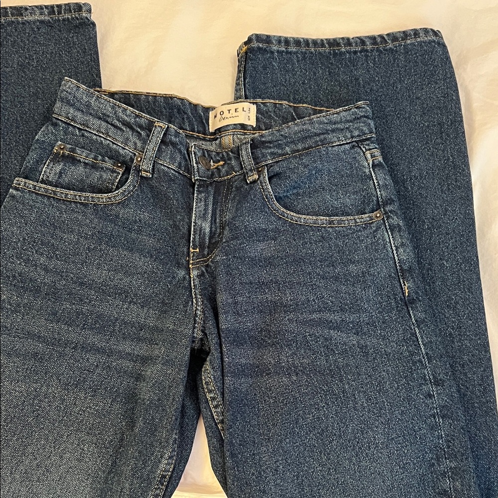 Motel Rocks Blue Straight Leg Jeans